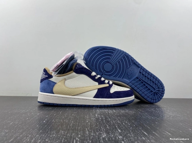 MaikeSneakers CUSTOM JORDAN AIR 1 X TRAVIS SCOTT DM7866-808 0810